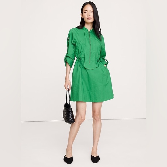 BANANA REPUBLIC COTTON UTILITY MINI DRESS - Picture 1 of 11